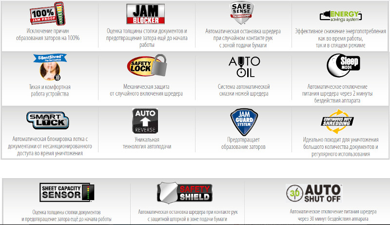 Примеры дополнительных функций шредера, которые помогут персонализировать аппарат