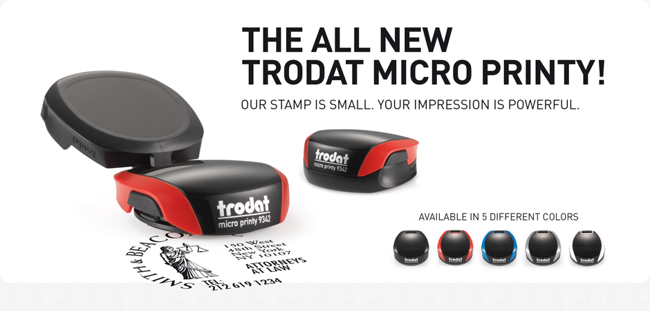Рекламная брошюра революционного продукта компании «Trodat Micro Printy»
